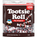 Tootsie Roll candy package with 150 pieces on a brown background