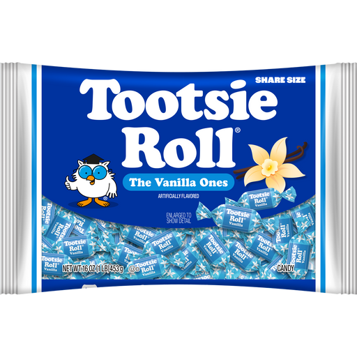 Tootsie Roll The Vanilla Ones packaging on a white background