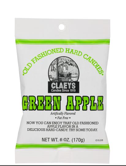Claeys Candy Old Fashioned Hard Candy Drops Green Apple