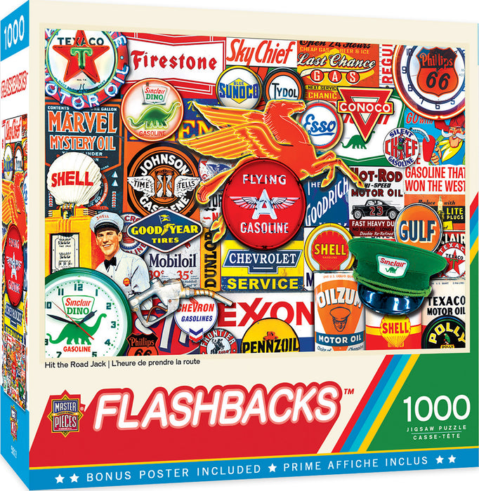 Flash Backs 1000pc puzzle Hit The Road Gasoline Classic