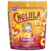 A 5 oz bag of Cholula Chamoy Tropical Ring Mix by Huer. The packaging is a vibrant yellow and orange pouch with red lettering and illustrations of the colorful ring-shaped gummies.