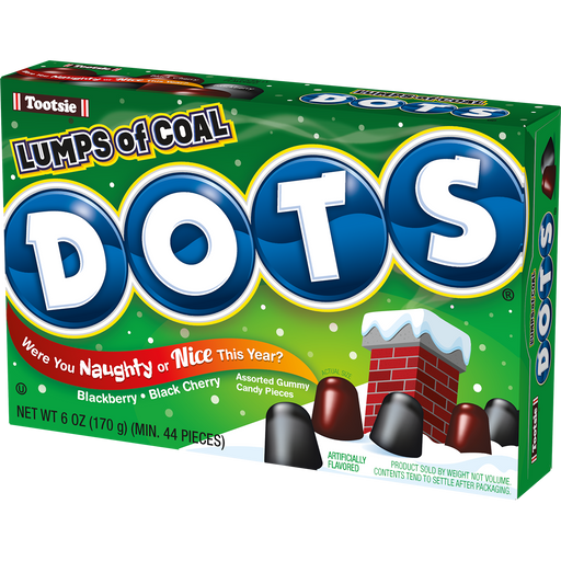 Christmas Dots Lumps Of Coal 6oz box - black cherry and blackberry