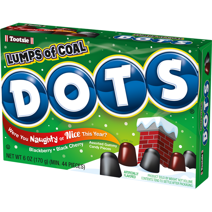 Christmas Dots Lumps Of Coal 6oz box - black cherry and blackberry