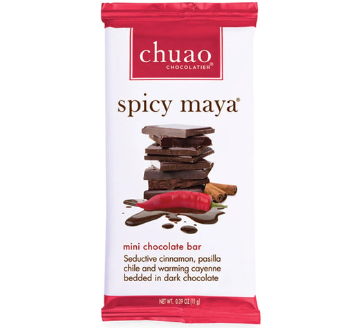 Chuao Chocolatier Spicy Maya mini chocolate bar packaging on a white background
