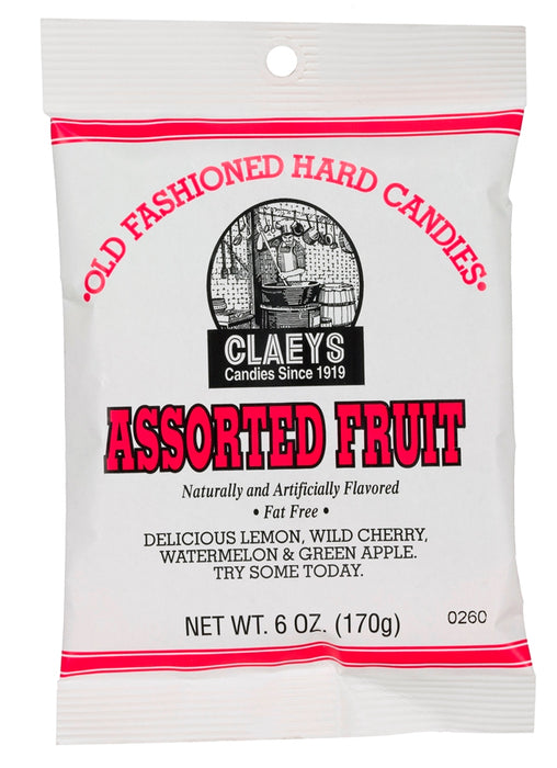 Claeys Old Fashioned Hard Candy Drops 6oz bag Assorted Fruit