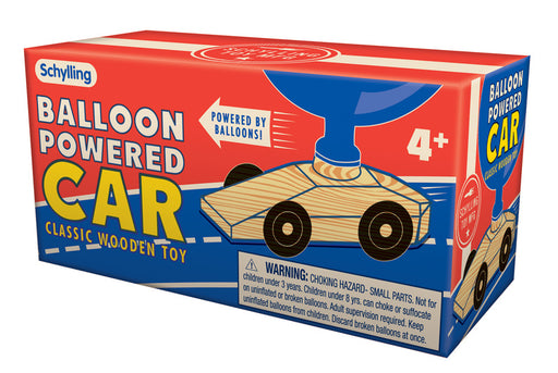 Schylling Balloon Powered Car toy packaging on a white background