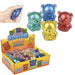 Colorful metallic Sticky Squishy Bears with packaging and a hand holding one bear.