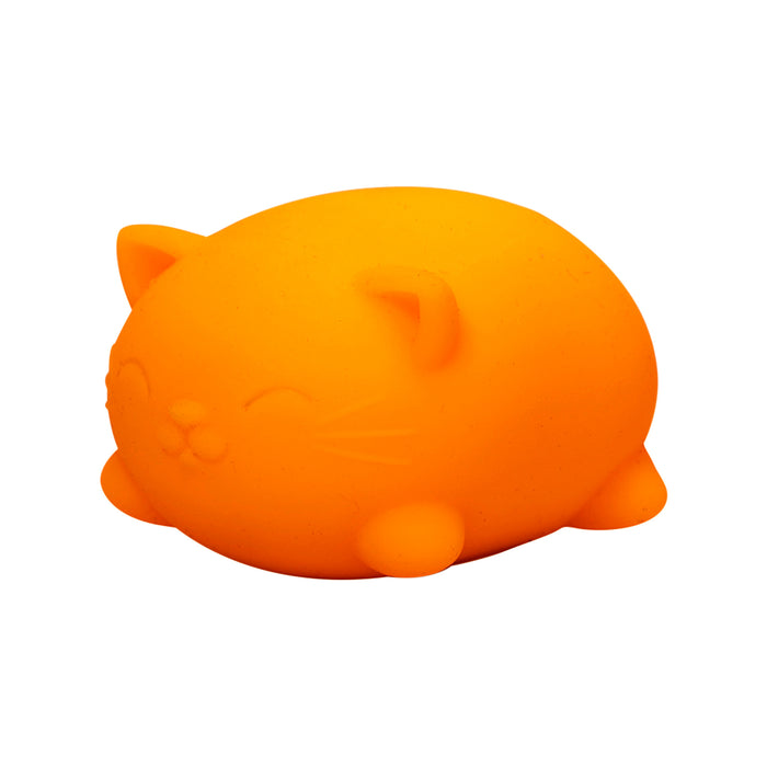 Orange cat-shaped object on a white background