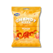 A 5 oz bag of Jovy Chamoy Rings Picante Peach gummy candy, featuring a bright orange-yellow packaging with illustrations of peaches and red gummy rings, set against a plain white background.