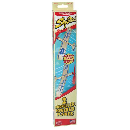 Box of Sky Streak propeller-powered planes on a white background