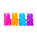 Four colorful gummy bear toys on a white background