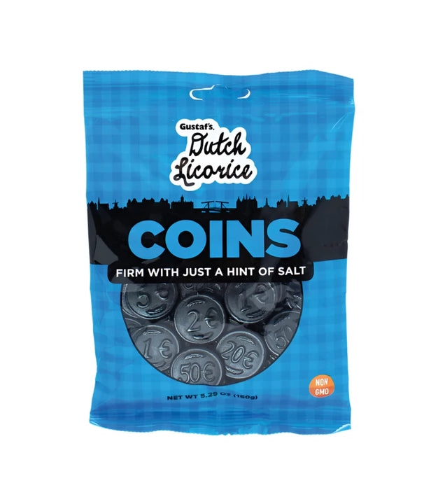 Since 1876 Gustaf's Factory has produced endless varieties of licorice! These Coins are a firm texture with just a hint of salt! This Licorice will hit the spot every time! Rest assured this tasty bag of licorice will meet the standard of any licorice fans alike! Gustaf's will have the licorice you desire at the standard you expect!