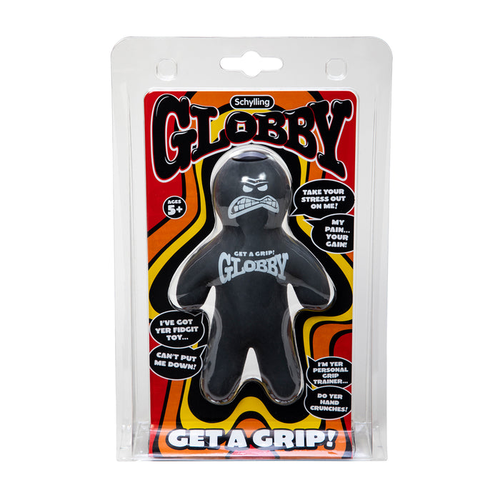 Globby toy packaging with colorful design and text on a white background