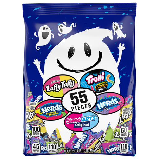 Ferrara Ghostly Goodies 55ct assorted bag Laffy Taffy-Nerds-Trolli-Sweetarts-Gummy Clusters
