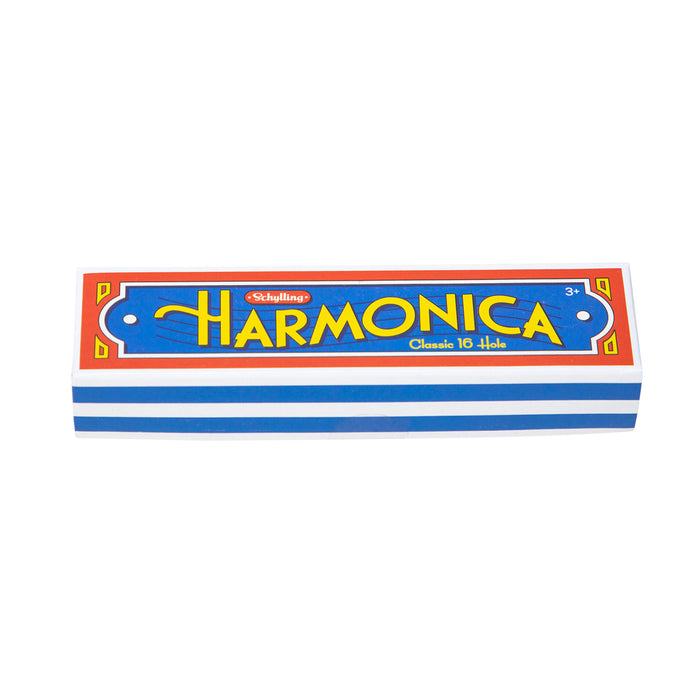 Box of Schilling Harmonica on a white background