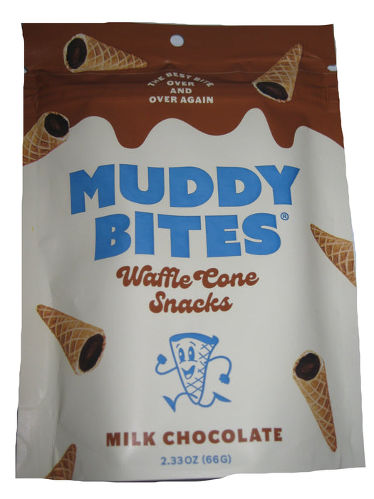 Muddy Bites Chocolate Waffle Cone Snacks 2.33oz bag Milk Chocolate