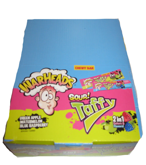 Warheads Sour Taffy Two in One 1.5oz bar 24ct box