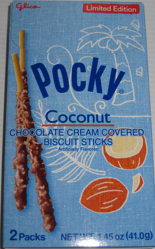 Pocky Limited Edition Chocolate Cream & Coconut Covered Biscuit Sticks 2.47oz large box