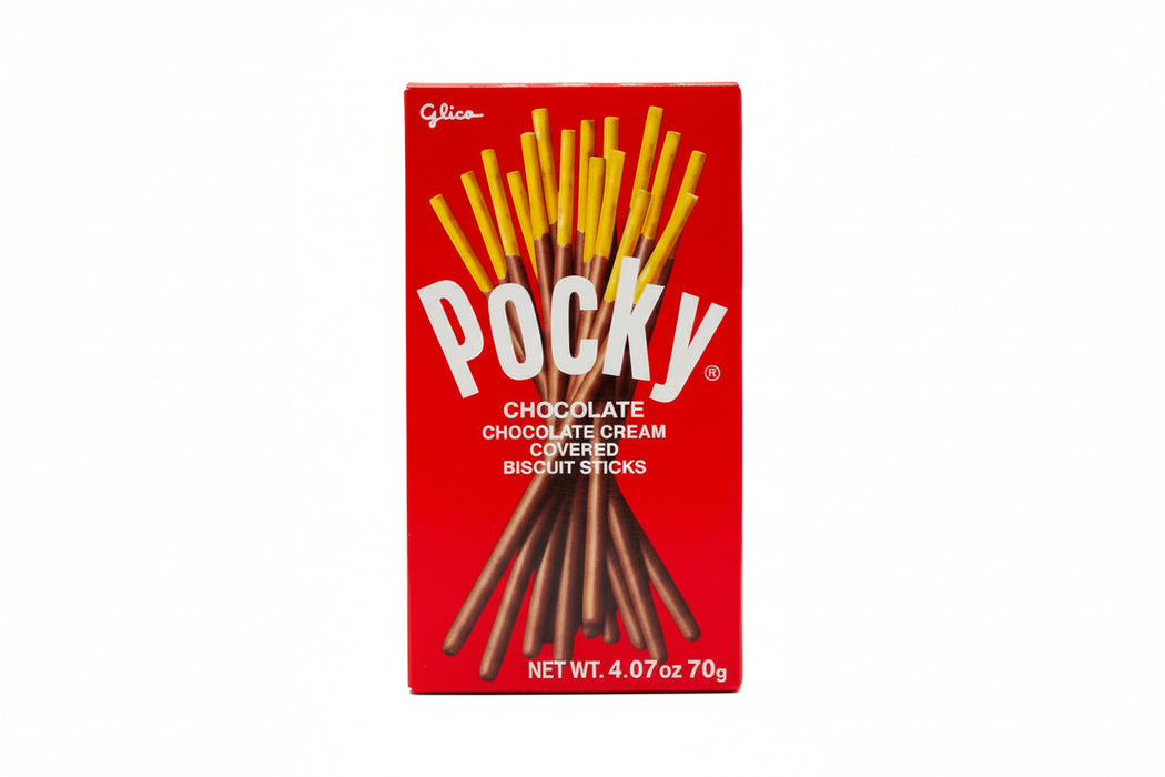 Indulge in a delicious, sweet treat with Pocky Chocolate Biscuit Sticks. Perfect for an afternoon snack, these chocolate cream-covered biscuit sticks will satisfy your sweet tooth cravings while giving you an energy boost. Enjoy a 2.47oz box of Pocky for a tasty pick-me-up.