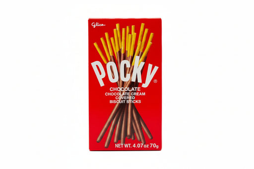 Indulge in a delicious, sweet treat with Pocky Chocolate Biscuit Sticks. Perfect for an afternoon snack, these chocolate cream-covered biscuit sticks will satisfy your sweet tooth cravings while giving you an energy boost. Enjoy a 2.47oz box of Pocky for a tasty pick-me-up.