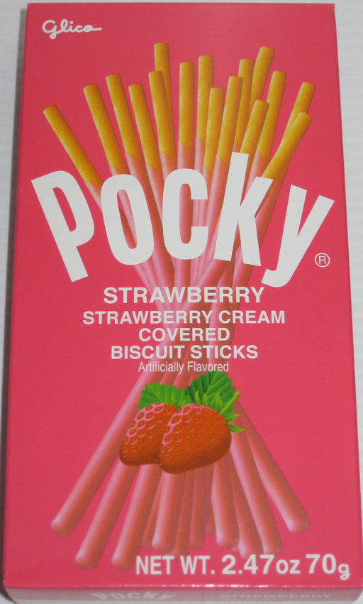 Pocky Strawberry & Cream Covered Biscuit Sticks 2.47oz large box