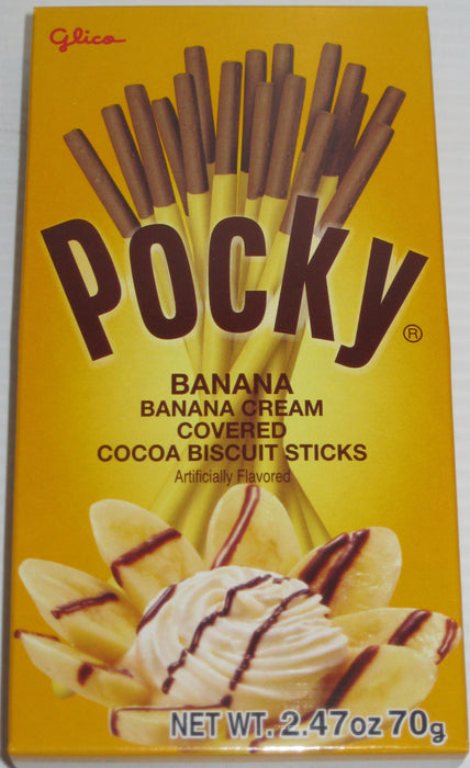 Pocky Banana Cream Covered Cocoa Biscuit Sticks 2.47oz large box