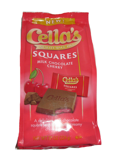 Cellas Milk Chocolate Cherry Cream filled squares 7.9oz bag