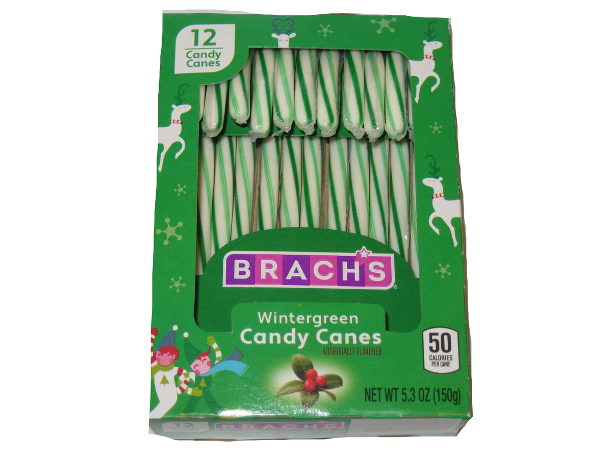 Christmas Candy Canes Brach's Wintergreen 12ct box — Sweeties Candy of
