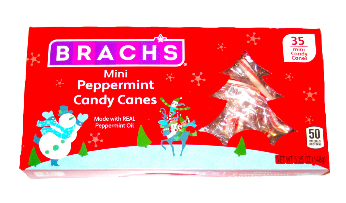 Indulge in the classic taste of Brach's Peppermint Mini Canes this holiday season. These iconic candy canes bring nostalgia and comfort to any celebration, and make for the perfect festive gift. With 35 mini canes in each box, you'll have plenty to decorate your tree or give away.