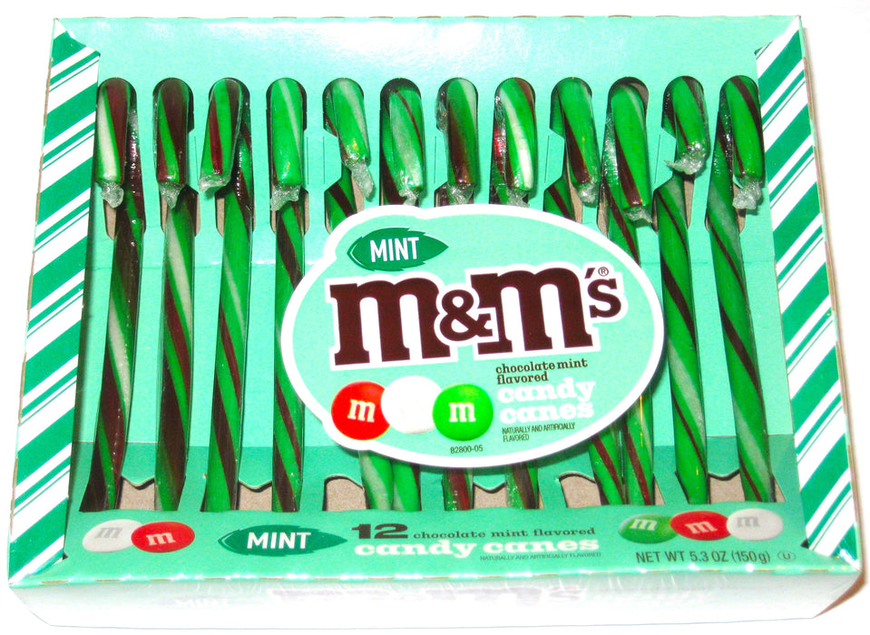 Indulge in the holiday spirit with Christmas Candy Canes featuring M &amp; M Chocolate Mint. With 12 delicious candy canes per box, they are the perfect addition to your festive decor or a thoughtful gift. Bring joy to everyone with unique flavors beyond just peppermint.