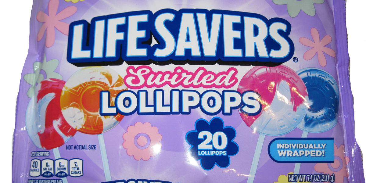 Life Savers lollipops slant top drug store display jar