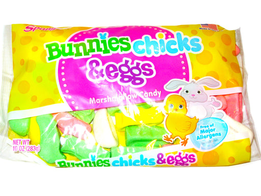 Spangler Candies Marshmallow Chicks Bunnies & Eggs 10oz Bag