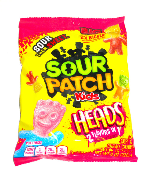 Sour Patch Kids Heads 8oz bag - 2 flavors in one and 2 times bigger than original sour patch kids