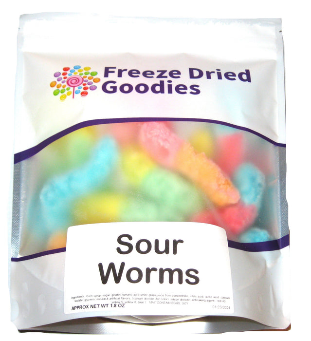 Freeze Dried Sour Gummy Worms 1.8oz