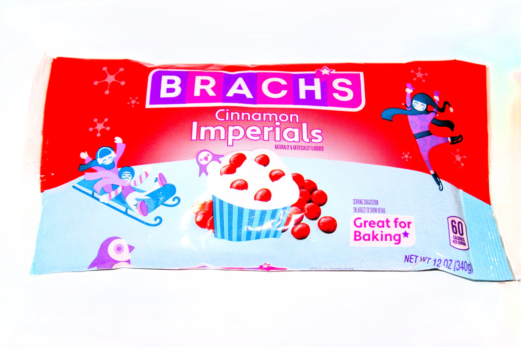 Get ready to spice up your holiday season with Brach's Cinnamon Imperials! Packed with delicious cinnamon candies, this 12oz bag is a perfect treat for sharing with loved ones or getting creative in the kitchen. Spread some sweetness this Christmas with Brach's.