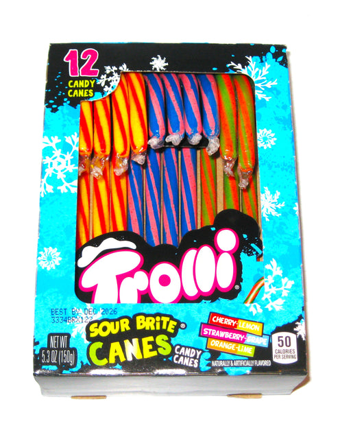 Spice up your holiday season with Christmas Candy Canes from Trolli. This 12ct box features a wacky wonderland of sour flavors, perfect for gifting or adding a colorful touch to your Christmas tree. Enjoy more variety and fun with these festive treats.