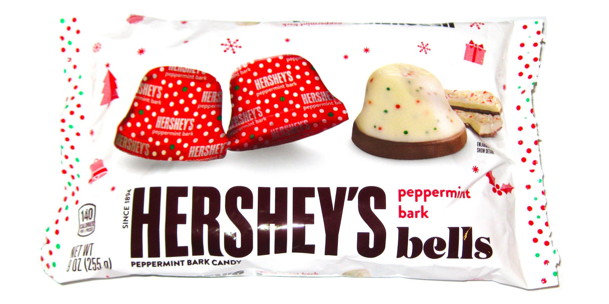 Christmas Hershey Peppermint Bark Bells 9oz bag — Sweeties Candy