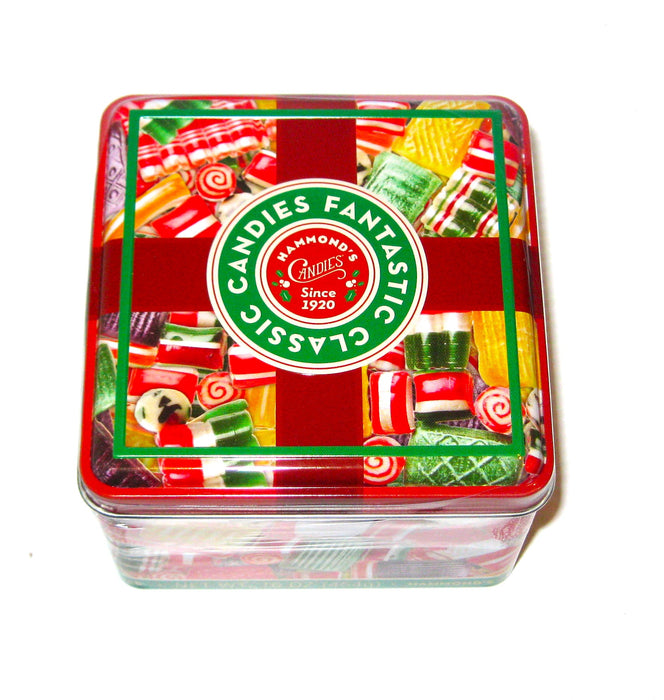 Crafted with care and tradition, Classic Assorted Christmas Candies in a beautiful 16oz Tin! A timeless Holiday treat, Handmade in the USA by Hammonds Candy since 1920. Each piece is made just like you remember. Delight in the nostalgia and indulge in the delicious flavors of the holiday season.