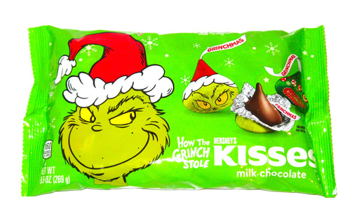 Make your Christmas gathering extra special with Hershey's Grinch Foil kisses! These festive kisses are great for filling stockings or advent calendars. Each delicious bite-sized kiss is wrapped in How The Grinch Stole Christmas Foils. Enjoy the creamy, Hershey's chocolate flavor for a sweet, delicious treat.