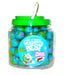 Jar of Herbert's Best Planet Gummy candy with a green lid on a white background
