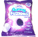 Purple package of Stuffed Puffs Gummy Fuzions Sour Berry candy on a white background