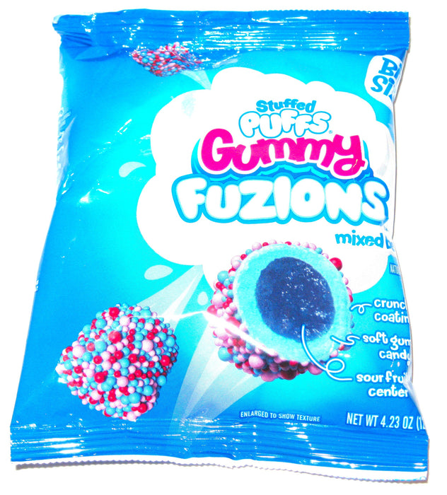 Packaging of Stuffed Puffs Gummy Fuzions MIxed Berry
