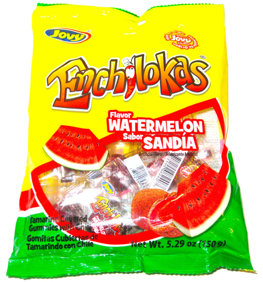 Jovy Enchilokas Watermelon tamarind gummy covered in spicy chili powder