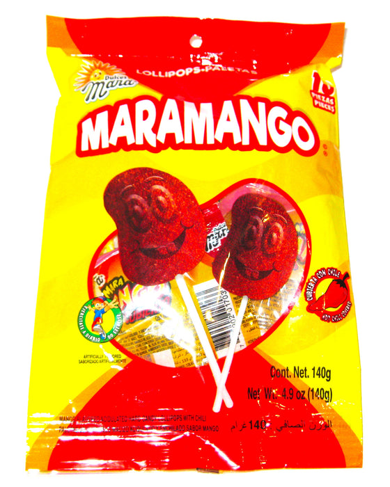 Mara Mango Lollipops covered in spicy chili powder 10ct bag