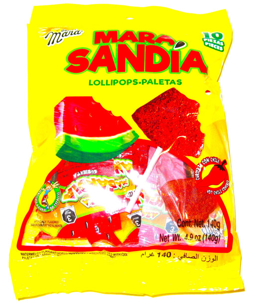 Mara Watermelon lollipops covered in spice and chili 10ct bag