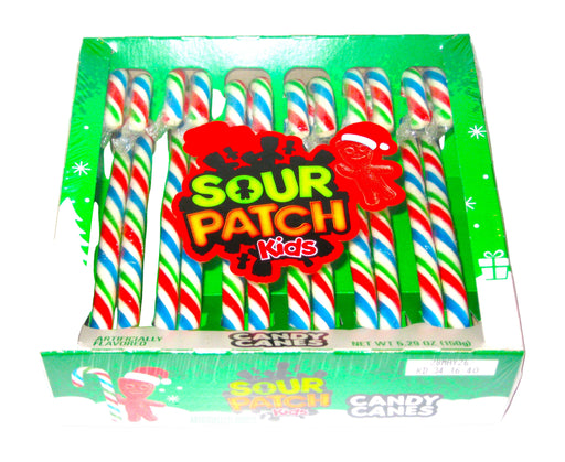 Box of Sour Patch Kids candy sticks with colorful packaging