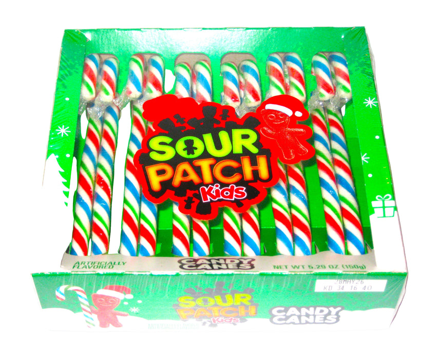 Box of Sour Patch Kids candy sticks with colorful packaging