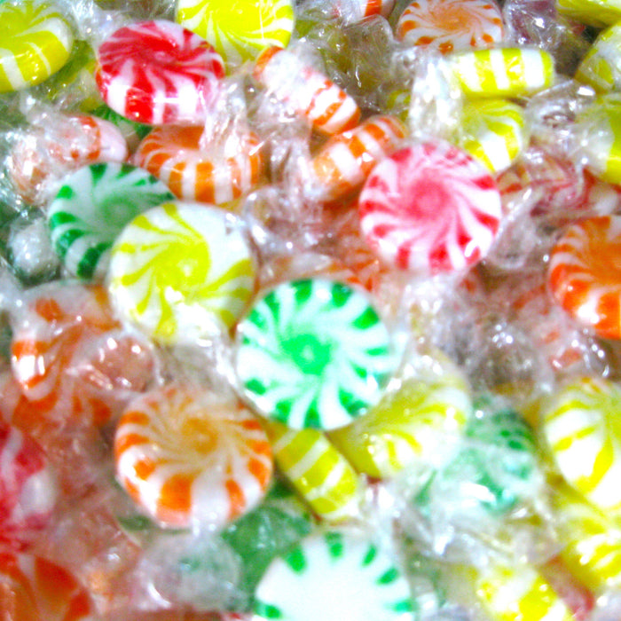 Bulk Wrapped Assorted Fruit Pinwheel Starlight Candies
