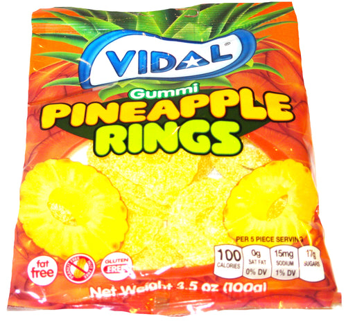 Vidal Gummies Pineapple Rings 3.5oz Bag