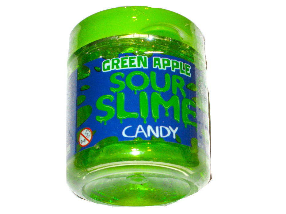 Sour Slime Candy 3.5oz Jar with Spoon under lid Apple Flavor